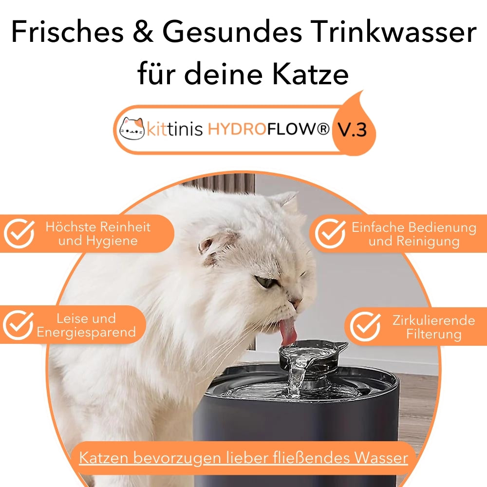 HYDROFLOW® - Trinkwasser Katzenbrunnen mit HydroFlow® Filter V.3