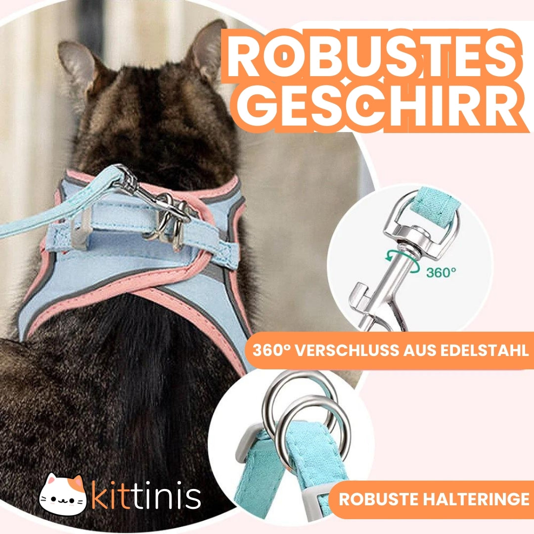 KITTINIS™ - atmungsaktives Katzengeschirr + Leine "PRO"