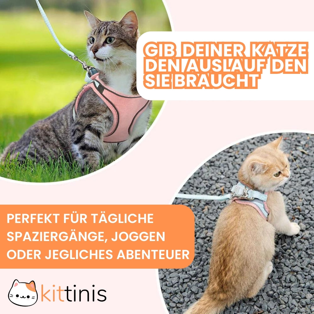 KITTINIS™ - atmungsaktives Katzengeschirr + Leine "PRO"