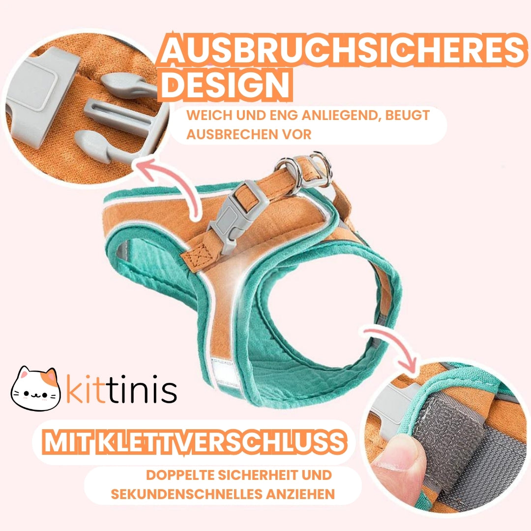 KITTINIS™ - atmungsaktives Katzengeschirr + Leine "PRO"