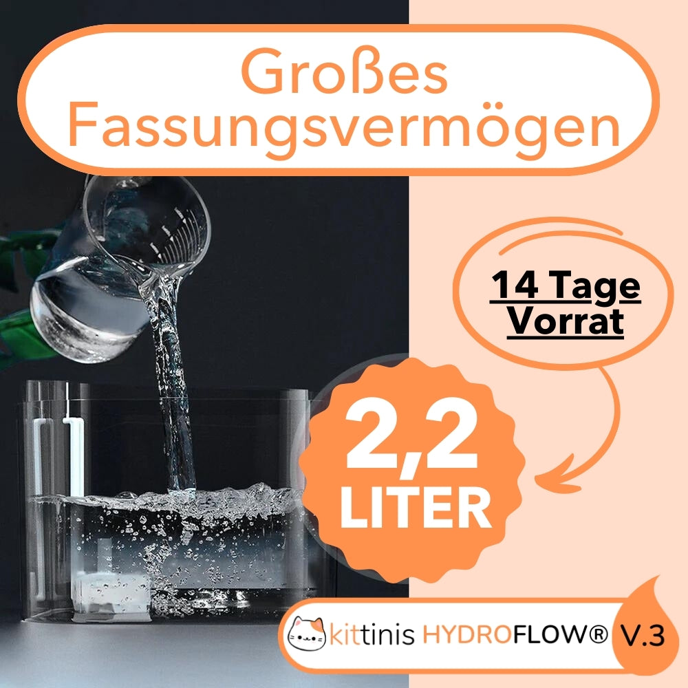 HYDROFLOW® - Trinkwasser Katzenbrunnen mit HydroFlow® Filter V.3