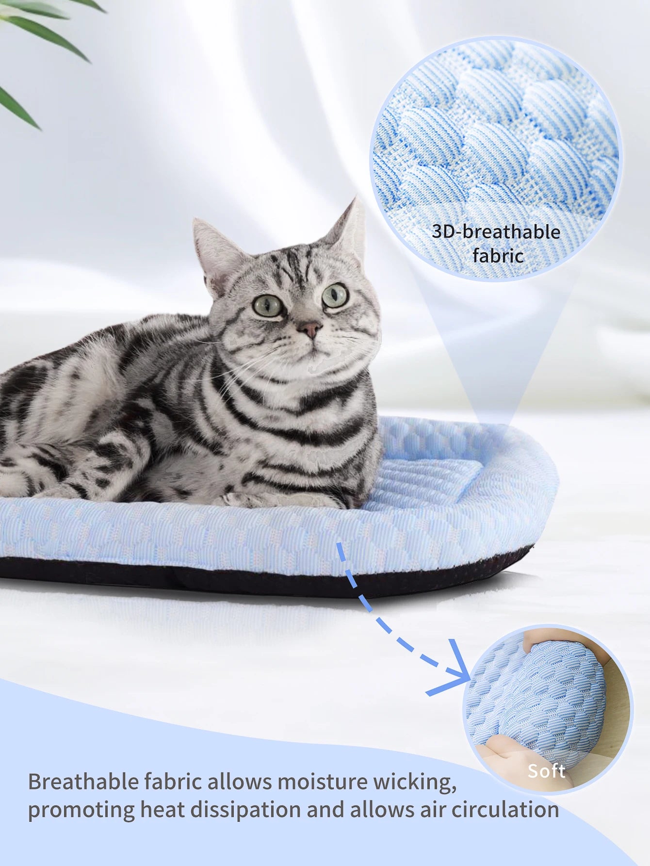 KittyCool® - Kühlendes Katzenbett mit Eisseide